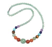 Colliers En Cristal Des 7 Chakras pour Femmes et Hommes,Pierres Précieuses Naturelles,Collier de Perles,Cristaux Énergétiques Reiki,Chaîne,Méditation,Yoga,Équilibre,Bijoux Cadeaux,50 Cm/20'',Av