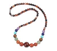 Colliers En Cristal Des 7 Chakras pour Femmes et Hommes,Pierres Précieuses Naturelles,Collier de Perles,Cristaux Énergétiques Reiki,Chaîne,Méditation,Yoga,Équilibre,Bijoux Cadeaux,50 Cm/20'',Ag