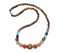 Colliers En Cristal Des 7 Chakras pour Femmes et Hommes,Pierres Précieuses Naturelles,Collier de Perles,Cristaux Énergétiques Reiki,Chaîne,Méditation,Yoga,Équilibre,Bijoux Cadeaux,50 Cm/20 Pouc