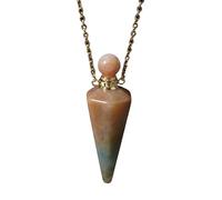 Colliers En Cristal Pour Femmes Et Hommes, Pendentif En Forme De Cône En Pierre Naturelle Avec Chaîne En Or, Pendentif Bouteille De Parfum, Bijoux En Cristal De Guérison Reiki, Cadeaux En Agate I
