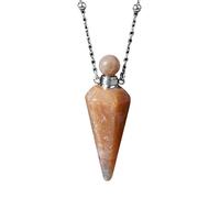 Colliers En Cristal Pour Femmes Et Hommes, Pendentif En Forme De Cône En Pierre Naturelle Avec Chaîne En Argent, Pendentif Pour Bouteille De Parfum, Bijoux En Cristal De Guérison Reiki, Cadeaux E