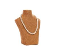 Colliers en lin pendentif Portrait vitrine présentoir support de fenêtre bijoux pendentifs buste support de Mannequin organisateur de support(Earth Yellow 16.5x21cm)