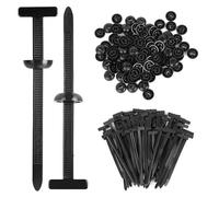 Colliers en plastique universels, 100 pièces Nylon Universal Cable Tie Buckle, attaches en plastique noires avec conception de goupille et bouton, boucles universalis en nylon pour câbles de fixation