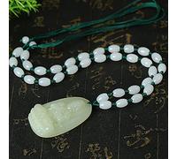 Colliers Feng Shui Healing Jade Collier Hetian Néphrite Chanceux Bouddha Charme Patron Saint Balance Collier Perles De Jade Chaîne Tressée Chaîne Ras Du Cou Amulette Attirer La Prospérité Amour Chance