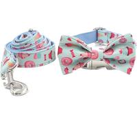 Colliers for Chienne, Ensemble Collier et Laisse Mignon avec nœud Papillon, Taille Ajustable, Fantaisie, for de Petite, Moyenne Grande for Une Fille(S)