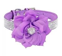 Colliers for Chiens ornés de Strass, adorables Colliers for Chats en Cuir suédé Doux et Scintillant, Cristaux Diamants, for Chiots(Purple,S)