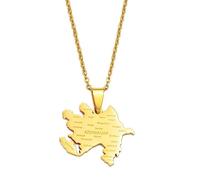 Colliers for femmes, collier carte d'Azerbaïdjan for femmes et hommes - Collier pendentif carte d'Azerbaïdjan Colliers pendentif lettre nom de ville brillant Colliers Azerbaïdjanais de cartes Bijoux C