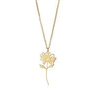 Colliers for Femmes, Collier de Fleurs du Mois de Naissance - Pendentif Fleur de Houx 18 carats Iris Lily Collier Floral spécifique au Mois, Bijoux Anniversaire ui(November)