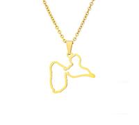 Colliers for Femmes, Collier Pendentif Carte de la France Guadeloupe for Femmes - Collier Pendentif Carte de la France Guadeloupe Brillant Contour de Mode Hip Hop Bijoux patriotiques for Anniversaire