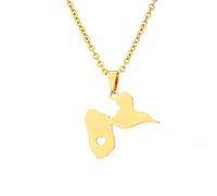 Colliers for Femmes, Collier Pendentif Carte de la France Guadeloupe for Femmes - Collier Pendentif Carte de la France Guadeloupe Brillant Contour de Mode Hip Hop Bijoux patriotiques for Anniversaire