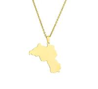 Colliers for femmes, collier pendentif carte du Kurdistan for femmes et hommes - 316L Collier pendentif carte du Kurdistan Colliers de carte de contour de mode Pendentif délicat du Kurdistan Cadeau de