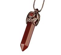Colliers for femmes, collier pendentif en agate for femmes - colliers pendentifs en pierre naturelle aventurine verte en forme de pilier hexagonal bijoux classiques Reiki en forme de feuille conique c