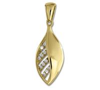 Colliers GoldDream Pendentif zirconium 333 or jaune 8K Leaf Bijoux GDH506WY