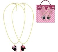 Colliers Minnie Mouse avec pendentif cœur brisé | Set de bijoux Disney 2 pièces pour filles dans une boîte avec motif Minnie