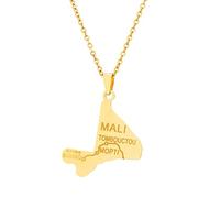 Colliers Pendentif Carte Du Mali - Charme Avec Nom De La Ville Cartes De Style Ethnique Géométrique Colliers De Chaîne De Chandail, Bijoux Hip Hop De Carte Patriotique, Pour Femmes Hommes Cadeau