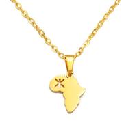 Colliers Pendentif Symbole Des Berbères D'Afrique, Bijoux Amazighs De Style Kabyle Berbère Africain Jaune/Blanc Avec Collier À Motif De Drapeau Unisexe Hip Hop Fashion Style Party, Jaune, 45 Cm Ou
