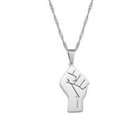 Colliers Pendentif Symbole Poing Africain - Charme Black Lives Matter Necklets Chaîne De Clavicule Tendance Hip Hop Fantaisie, Bijoux Patriotiques Classiques Accessoires Ethniques Homme Femme Cadeau