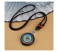 Colliers Pendentif Thangka en ébène Lotus Fait à la Main Ethnique Vintage;Collier Éléphant Poisson Déclaration Collier Népalais Dames Hommes Bijoux Chanceux (Size : 17)
