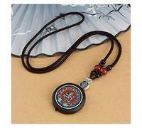 Colliers Pendentif Thangka en ébène Lotus Fait à la Main Vintage;Collier Baoluo Paon Népalais Collier Dames Hommes Bijoux Chanceux (Size : 22)