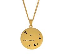Colliers Pendentifs Carte Cabo Verde Ronds Pour Femmes Hommes, Bijoux Cap-Vert/Africains, Accessoires Unisexes Hiphop Géométriques Uniques À La Mode, Cadeau Patriotique Ethnique, Ornements De