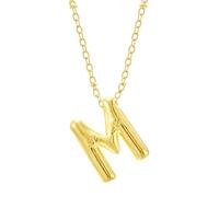 Colliers Perles Bâtons Colliers Organisateur Bijoux Bubble Letter Necklace Gold Initial Necklaces For Women Trendy Chunky Charm Pendant Necklaces Gold Jewelry Bijoux Colliers Bâtons (M, One Size)