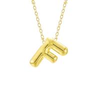 Colliers Perles Bâtons Colliers Organisateur Bijoux Bubble Letter Necklace Gold Initial Necklaces For Women Trendy Chunky Charm Pendant Necklaces Gold Jewelry Bijoux Colliers Bâtons (F, One Size)