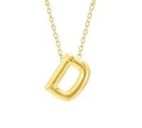Colliers Perles Bâtons Colliers Organisateur Bijoux Bubble Letter Necklace Gold Initial Necklaces For Women Trendy Chunky Charm Pendant Necklaces Gold Jewelry Bijoux Colliers Bâtons (D, One Size)