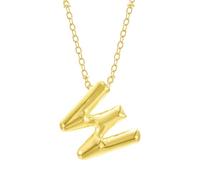 Colliers Perles Bâtons Colliers Organisateur Bijoux Bubble Letter Necklace Gold Initial Necklaces For Women Trendy Chunky Charm Pendant Necklaces Gold Jewelry Bijoux Colliers Bâtons (W, One Size)