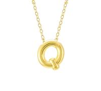 Colliers Perles Bâtons Colliers Organisateur Bijoux Bubble Letter Necklace Gold Initial Necklaces For Women Trendy Chunky Charm Pendant Necklaces Gold Jewelry Bijoux Colliers Bâtons (Q, One Size)