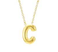 Colliers Perles Bâtons Colliers Organisateur Bijoux Bubble Letter Necklace Gold Initial Necklaces For Women Trendy Chunky Charm Pendant Necklaces Gold Jewelry Bijoux Colliers Bâtons (C, One Size)