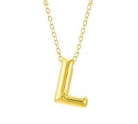 Colliers Perles Bâtons Colliers Organisateur Bijoux Bubble Letter Necklace Gold Initial Necklaces For Women Trendy Chunky Charm Pendant Necklaces Gold Jewelry Bijoux Colliers Bâtons (L, One Size)