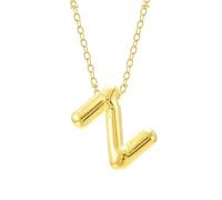Colliers Perles Bâtons Colliers Organisateur Bijoux Bubble Letter Necklace Gold Initial Necklaces For Women Trendy Chunky Charm Pendant Necklaces Gold Jewelry Bijoux Colliers Bâtons (Z, One Size)
