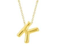 Colliers Perles Bâtons Colliers Organisateur Bijoux Bubble Letter Necklace Gold Initial Necklaces For Women Trendy Chunky Charm Pendant Necklaces Gold Jewelry Bijoux Colliers Bâtons (K, One Size)