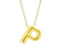Colliers Perles Bâtons Colliers Organisateur Bijoux Bubble Letter Necklace Gold Initial Necklaces For Women Trendy Chunky Charm Pendant Necklaces Gold Jewelry Bijoux Colliers Bâtons (P, One Size)