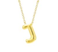 Colliers Perles Bâtons Colliers Organisateur Bijoux Bubble Letter Necklace Gold Initial Necklaces For Women Trendy Chunky Charm Pendant Necklaces Gold Jewelry Bijoux Colliers Bâtons (J, One Size)