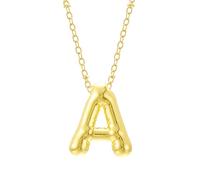 Colliers Perles Bâtons Colliers Organisateur Bijoux Bubble Letter Necklace Gold Initial Necklaces For Women Trendy Chunky Charm Pendant Necklaces Gold Jewelry Bijoux Colliers Bâtons (A, One Size)