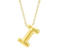 Colliers Perles Bâtons Colliers Organisateur Bijoux Bubble Letter Necklace Gold Initial Necklaces For Women Trendy Chunky Charm Pendant Necklaces Gold Jewelry Bijoux Colliers Bâtons (I, One Size)