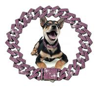 Colliers personnalisés pour Chiens de Petite, Moyenne et Grande Taille, Collier cubain en Or avec Diamants et Boucle sécurisée