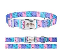 Colliers personnalisés pour Chiens pour Animaux de Compagnie Les Colliers pour Animaux de Compagnie sont gravés avec des Motifs Floraux et Le nom de Votre Chiot(M 31-50cm)
