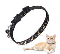 Colliers Pour Chat Lune Et Étoile Design Étoile Et Lune, Nylon, Clochette,