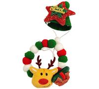 Colliers pour chatons, collier élastique avec renne de Noël et chapeau, collier pour chats avec boule en peluche | pour fêtes et célébrations amusantes à la maison, décorations de Noël, famille joie