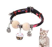 Colliers pour chats, collier avec grains de cèdre chanceux pour chat, portable toute la journée, réglable pour chats, élégant pour photo, formation, voyage, jardin, fêtes