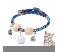 Colliers pour chats | Collier pour chat en perles de cèdre avec clochette et cloche, décoration de cou pour animaux de petite, moyenne et grande taille, pour salon, cour, marche, entraînement