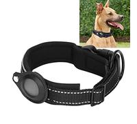 Colliers pour Chien en Nylon Réfléchissant, Collier pour Chien Classique Réglable avec Boucle à Dégagement Rapide, Collier pour Chien Robuste avec Support AirTag, Accessoires Air Tag Collier(M)