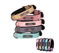 Colliers pour chien personnalisés, collier réfléchissant en cuir, plaque nominative personnalisée, tailles réglables pour chiens de petite, moyenne et grande taille