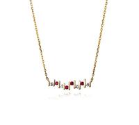 Colliers pour Femmes Bijoux, Collier Pendentif Rubis avec Or 0,16 Carat Bonne Pierre précieuse 18K Collier Luxueux