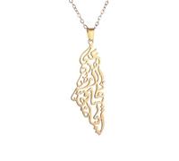 Colliers pour femmes, collier avec pendentif carte d'Israël et Palestine - Amulettes arabes tendance - Bijoux cadeaux