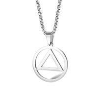 Colliers pour femmes, collier triangulaire géométrique pendentif collier Hip-Hop Rock collier bijoux Alcooliques anonymes bijoux souvenirs