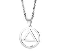 Colliers pour femmes, collier triangulaire géométrique pendentif collier Hip-Hop Rock collier bijoux Alcooliques anonymes bijoux souvenirs