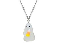 Colliers pour filles Halloween Collier 3D Stéréo Lumineux Citrouille Maïs Bonbons Pendentif Collier Ornements d'Halloween Personnalisables, 3.3x2.1cm, Résine
